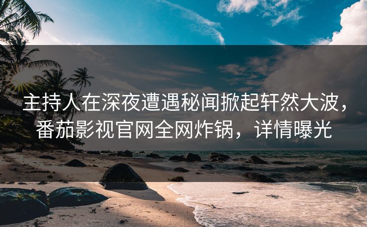 主持人在深夜遭遇秘闻掀起轩然大波,番茄影视官网全网炸锅,详情曝光 主持人在深夜遭遇秘闻掀起轩然大波,番茄影视官网全网炸锅,详情曝光